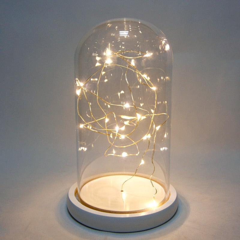 LED Glass Display Dome – Dust-Proof Illuminated Figurine Cover