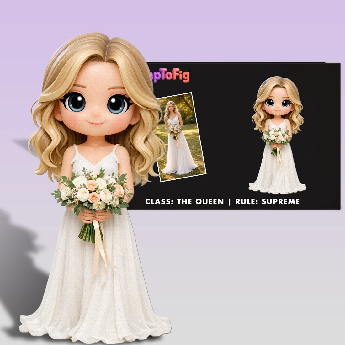 Personalized 3D Bride Figurine – Custom Anniversary & Wedding Keepsake