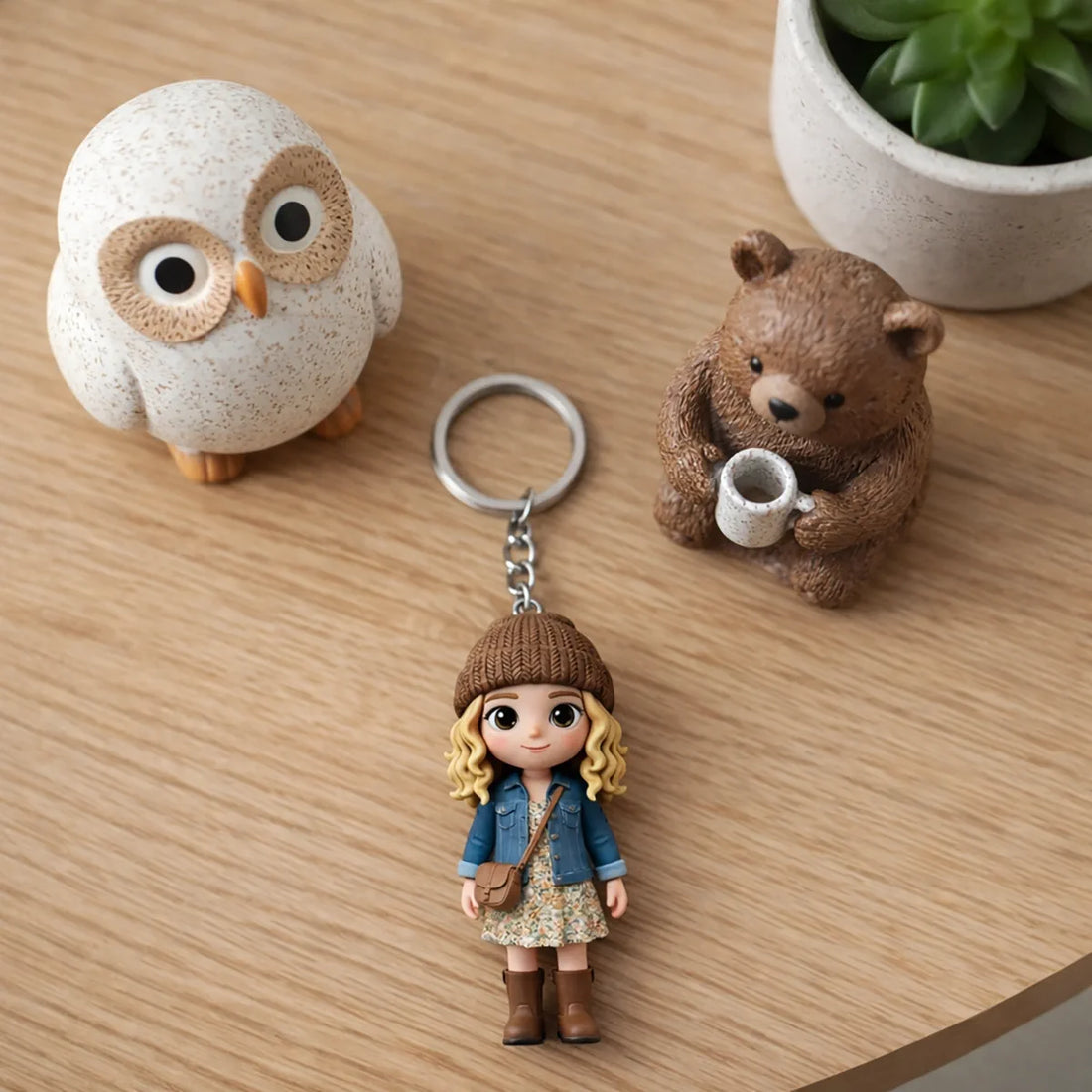 Custom 3D mini figurine keychain personalized doll gift idea