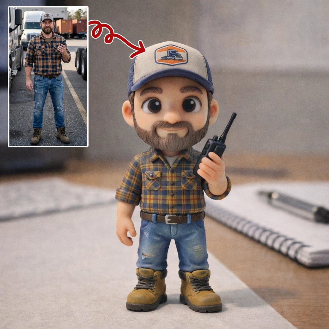 A Custom 3D Figurine for Truck Drivers – Made from Real Photos