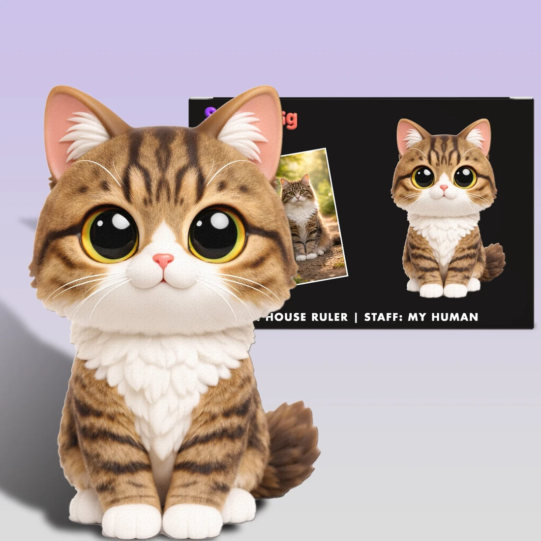 A Custom 3D Figurine for Cat Lovers – Made from Real Photos