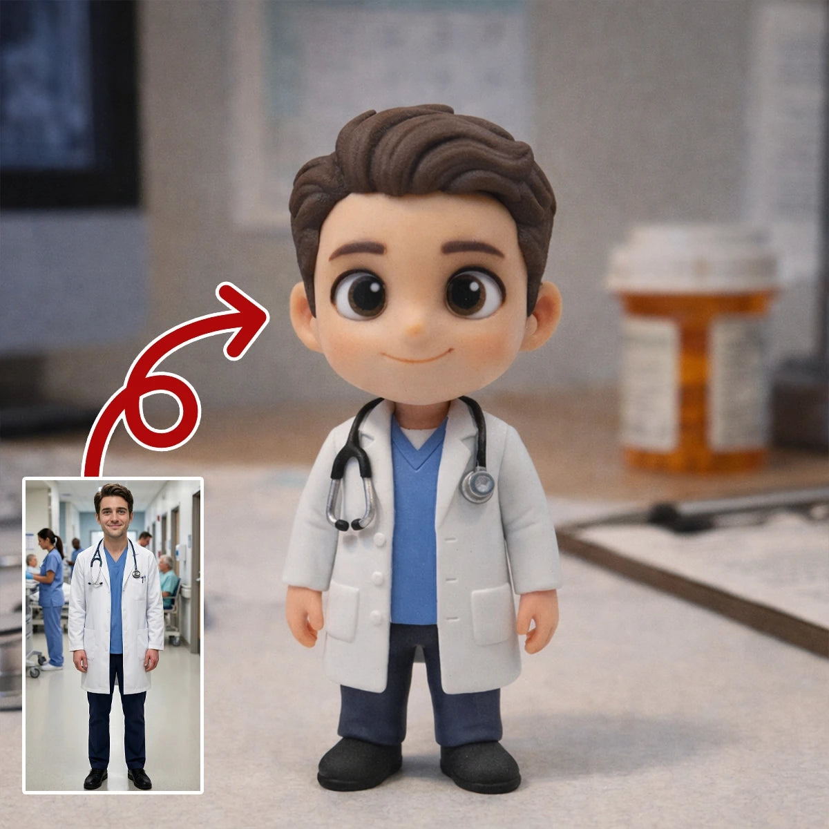 A Custom 3D Figurine for Doctors – Made from Real Photos