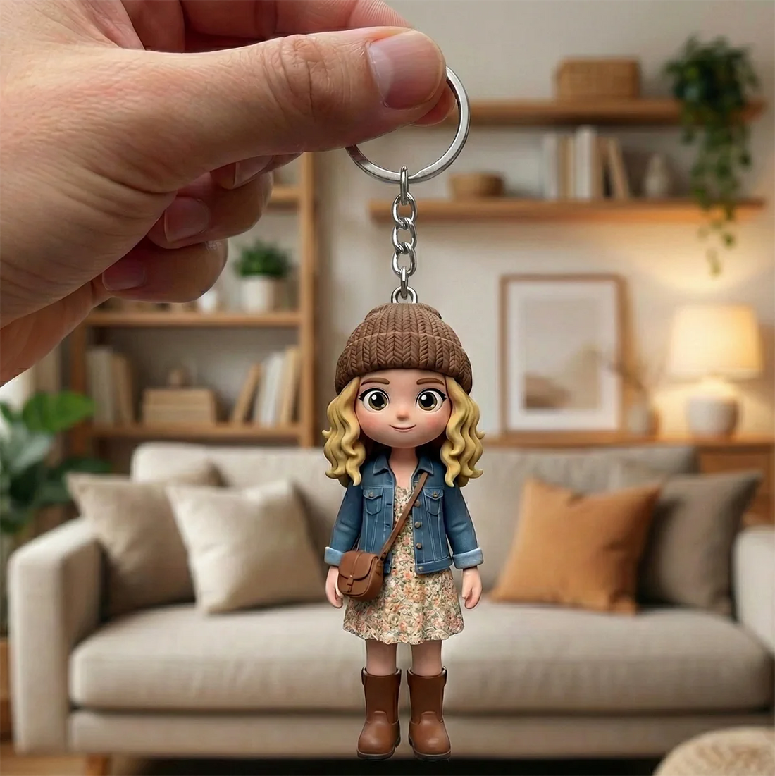 Custom 3D figurine keychain personalized mini me doll gift,custom mini me keychain