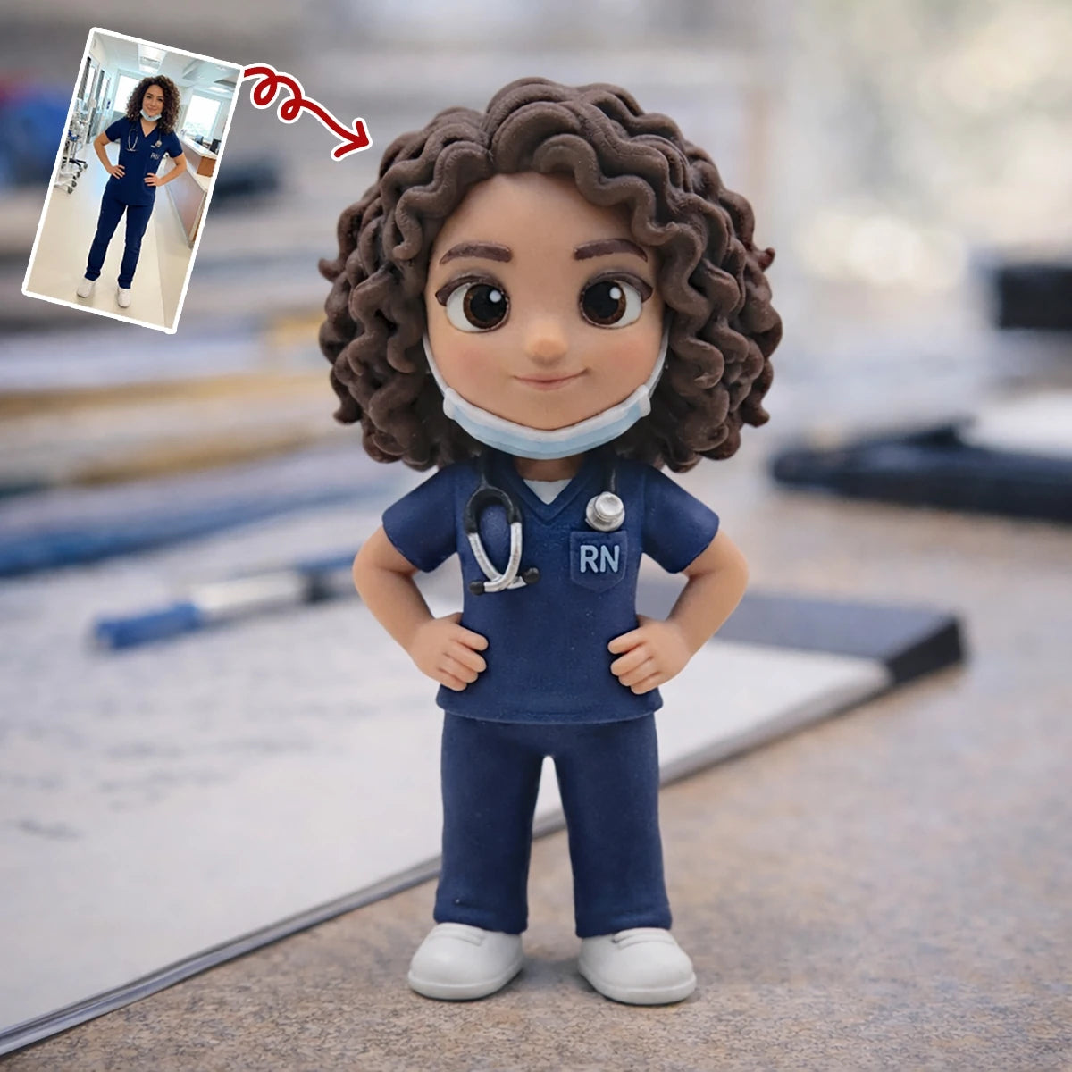 A Custom 3D Figurine for Nurses – Made from Real Photos
