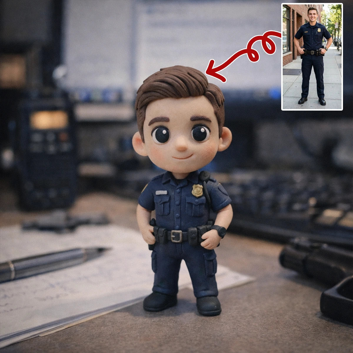 A Custom 3D Figurine for Police Officers – Made from Real Photos
