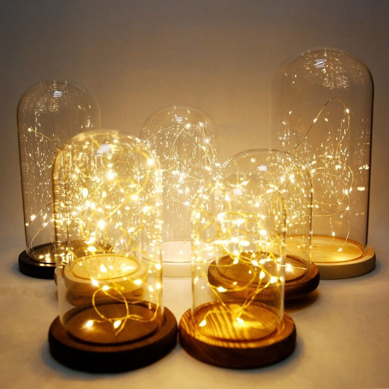 LED Glass Display Dome – Dust-Proof Illuminated Figurine Cover