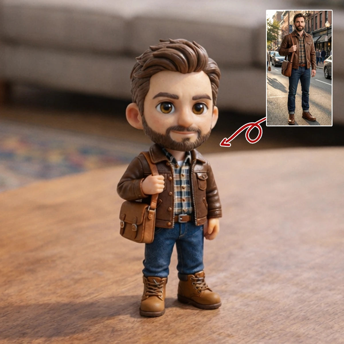 Personalized 3D Husband Figurine – Custom Anniversary & Love Keepsake