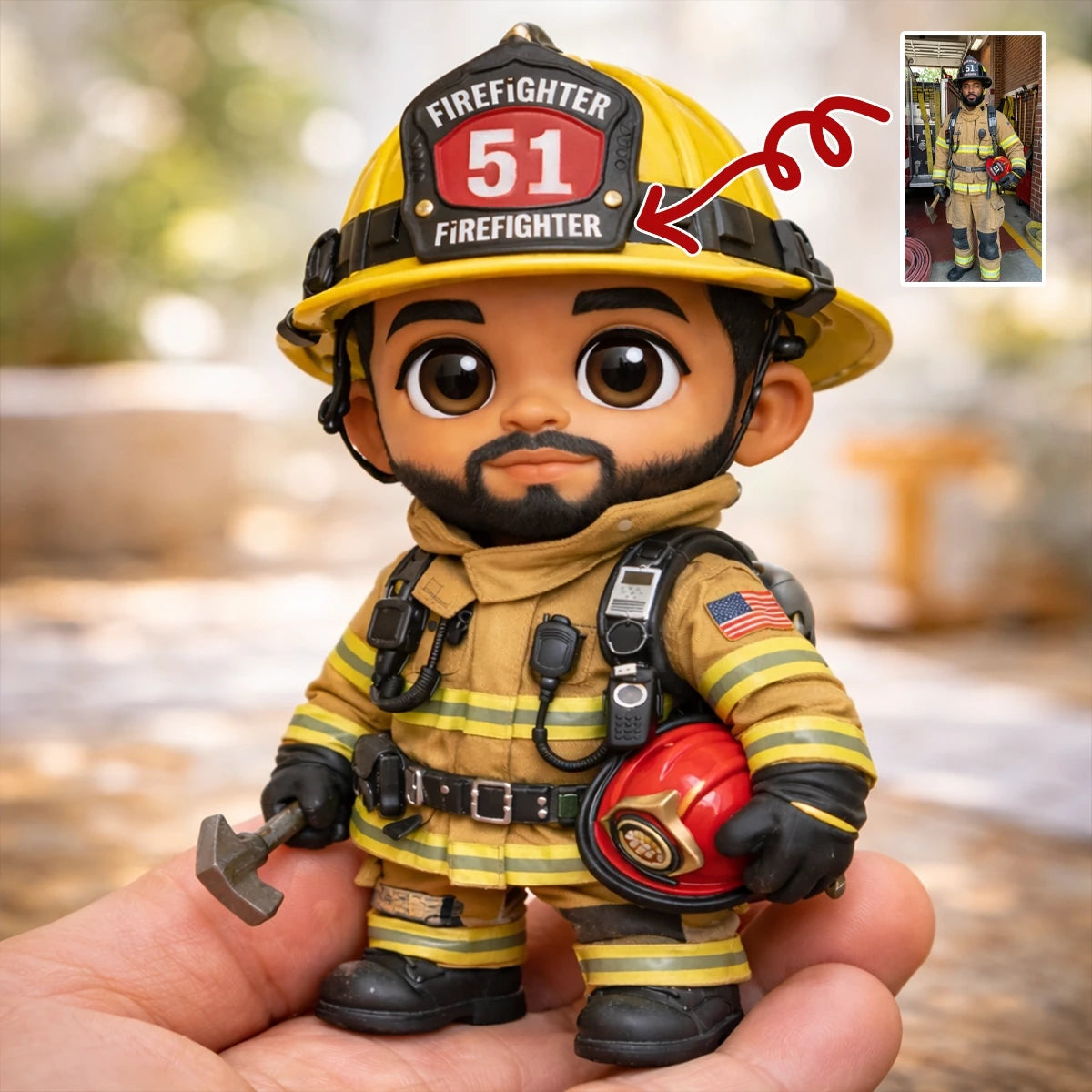 A Custom 3D Figurine for Firefighters – Made from Real Photos