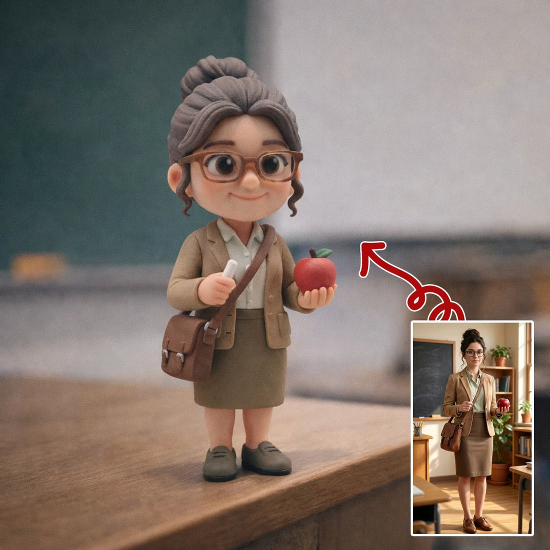 A Custom 3D Figurine for Teachers – Made from Real Photos