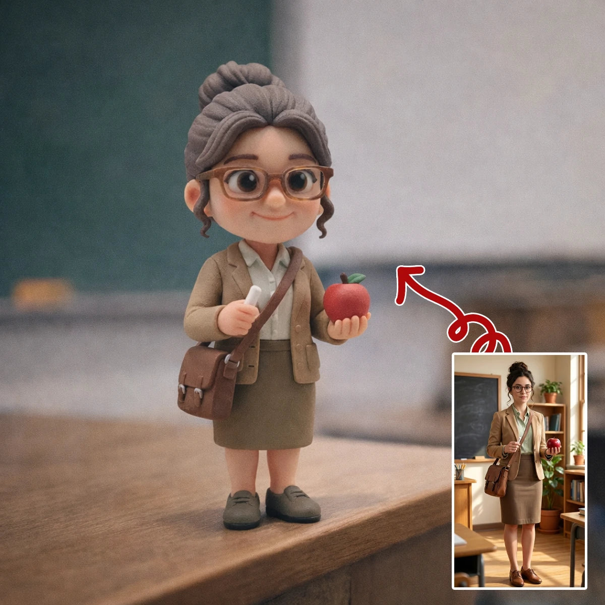 A Custom 3D Figurine for Teachers – Made from Real Photos