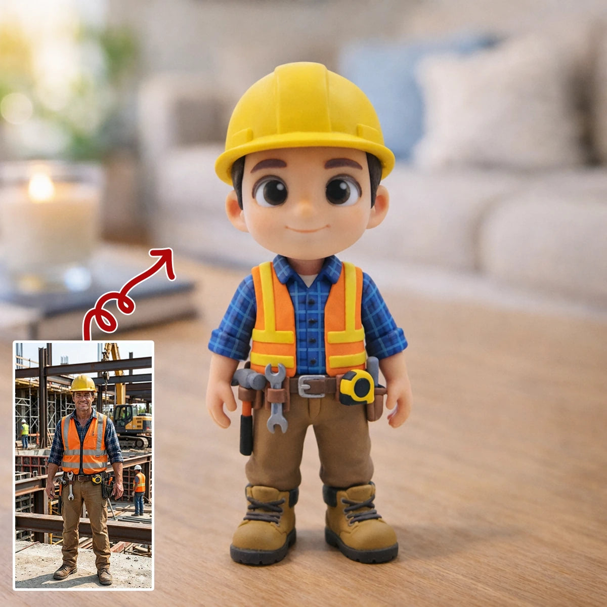 A Custom 3D Figurine for Construction Workers – Made from Real Photos