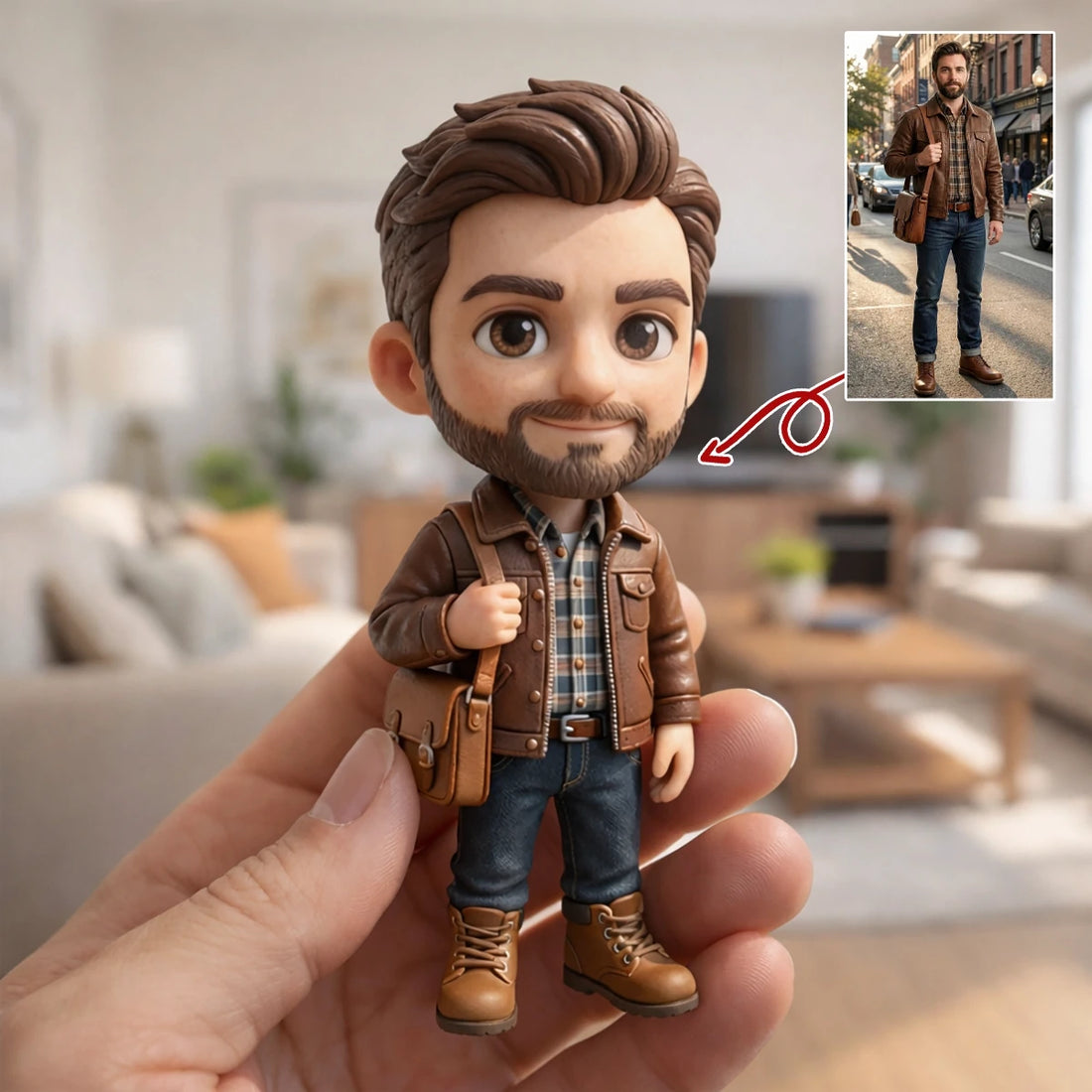 Personalized 3D Husband Figurine – Custom Anniversary & Love Keepsake