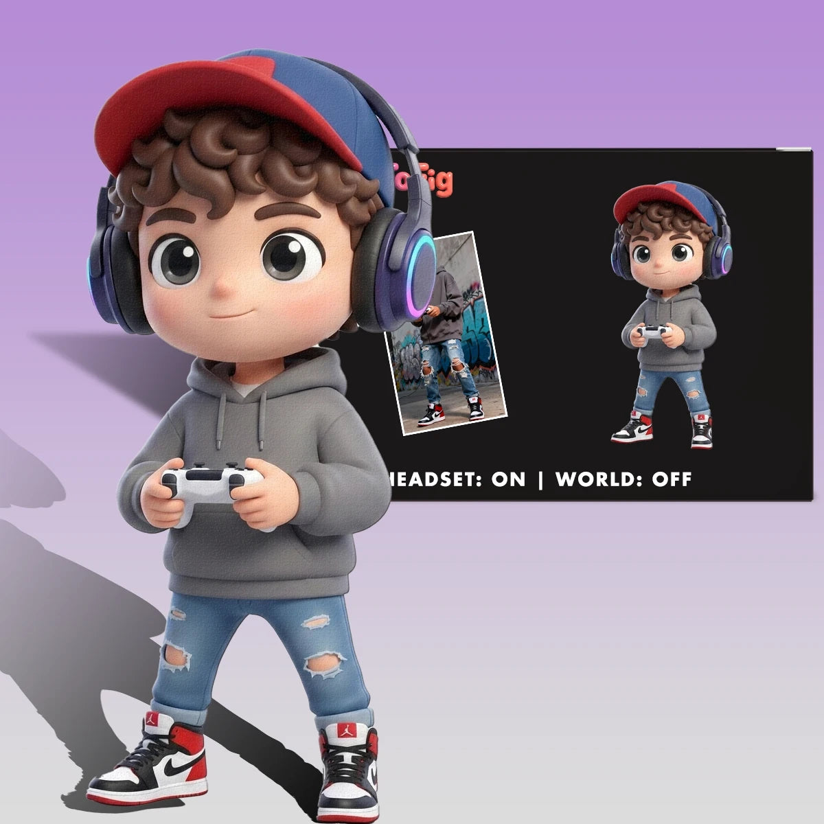 Custom 3D Figure From Photo - Personalized with Name & Traits