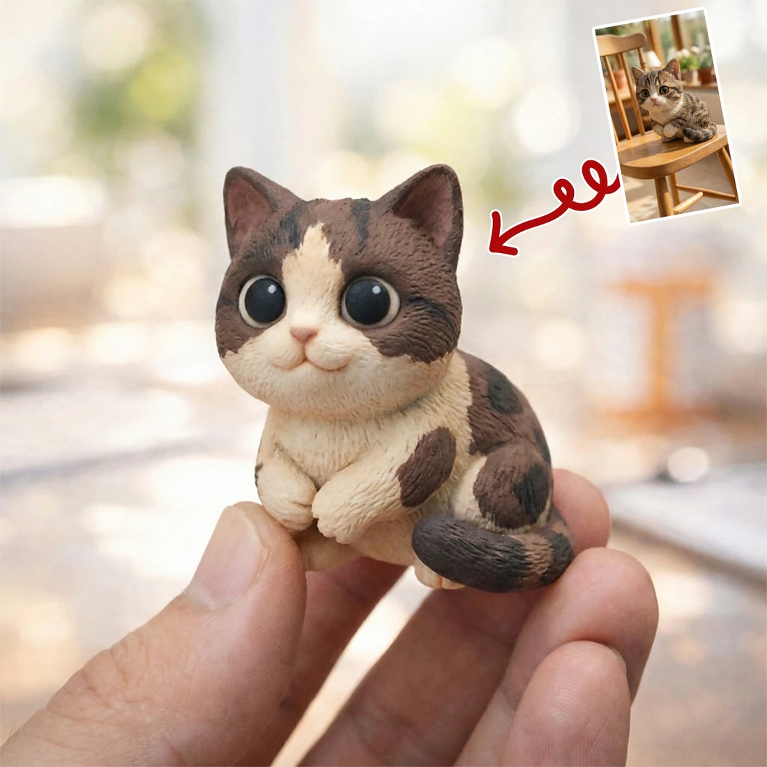 A Custom 3D Figurine for Cat Lovers – Made from Real Photos