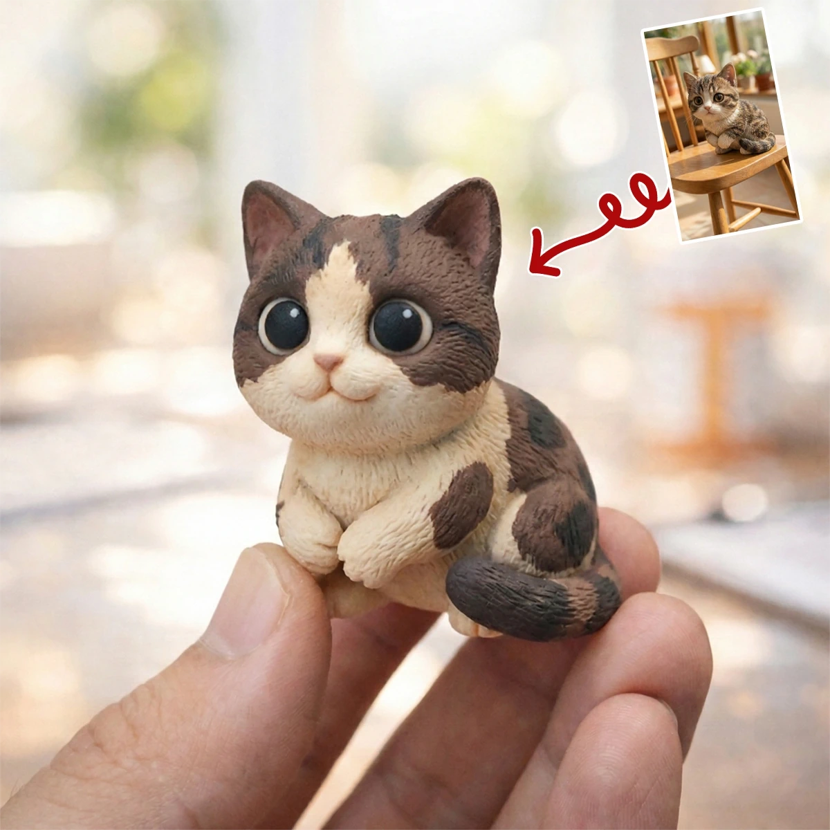 A Custom 3D Figurine for Cat Lovers – Made from Real Photos