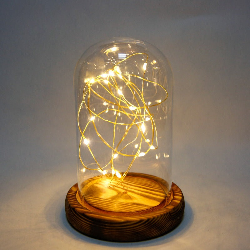 LED Glass Display Dome – Dust-Proof Illuminated Figurine Cover