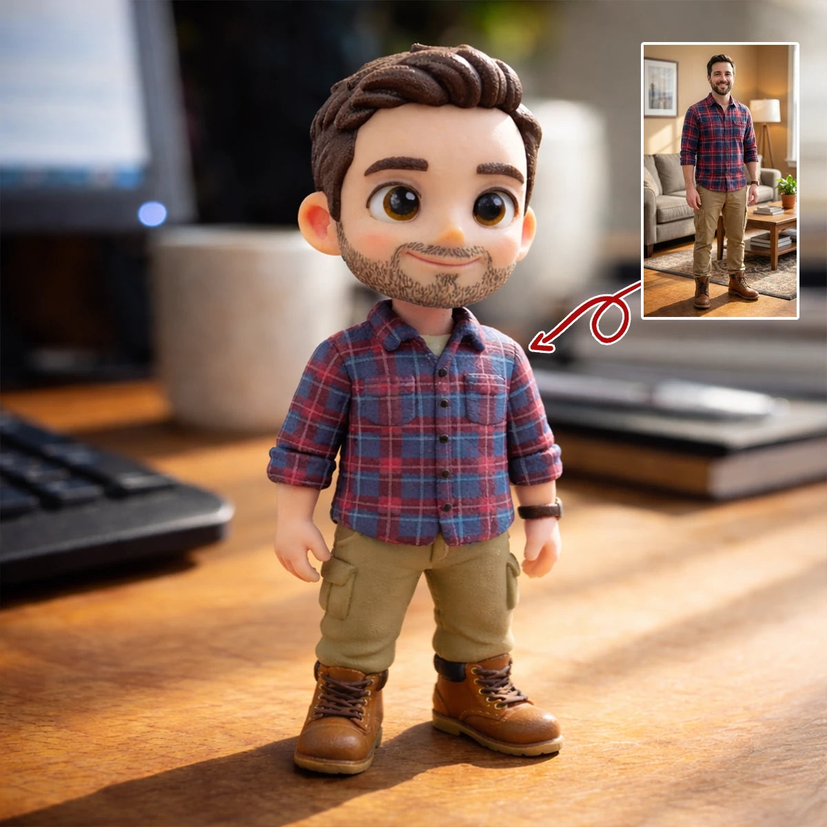Personalized 3D Dad Figurine – Custom Father’s Day & Family Keepsake
