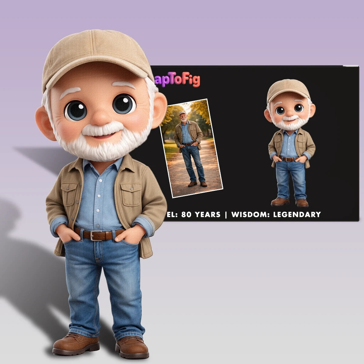 Personalized 3D Grandpa Figurine – Custom Family Keepsake from Photos
