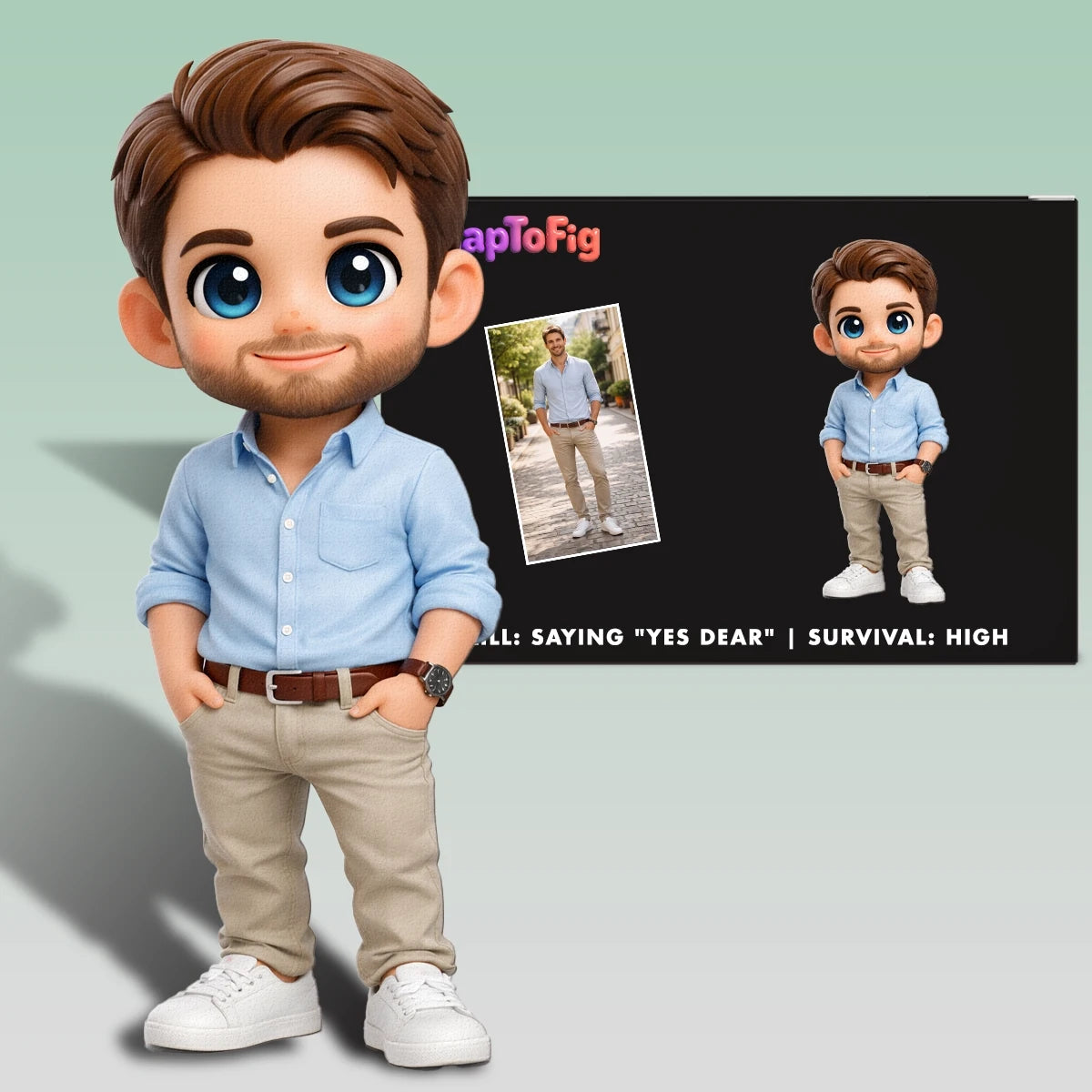 Personalized 3D Husband Figurine – Custom Anniversary & Love Keepsake