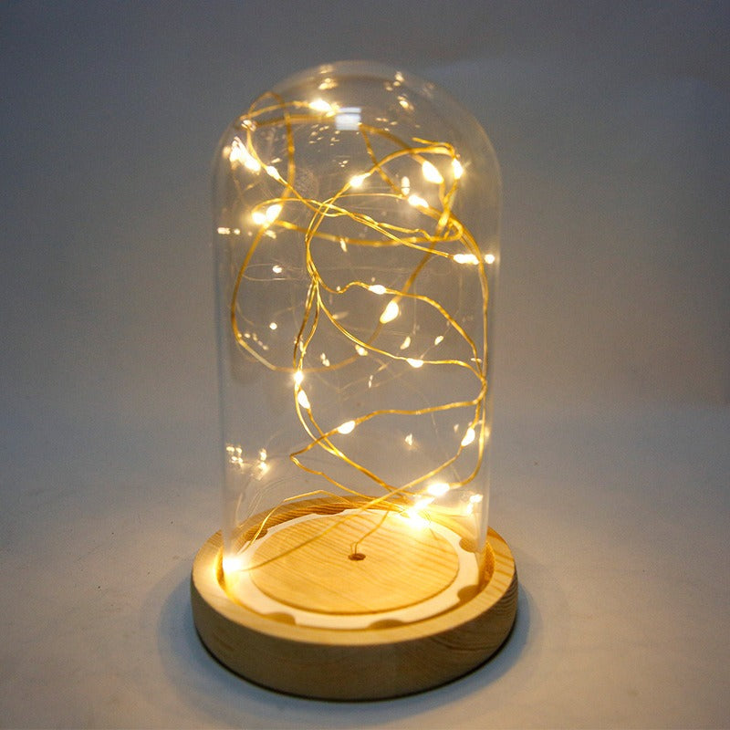 LED Glass Display Dome – Dust-Proof Illuminated Figurine Cover