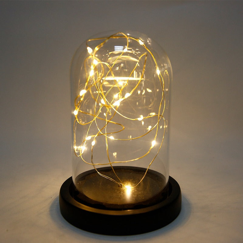 LED Glass Display Dome – Dust-Proof Illuminated Figurine Cover