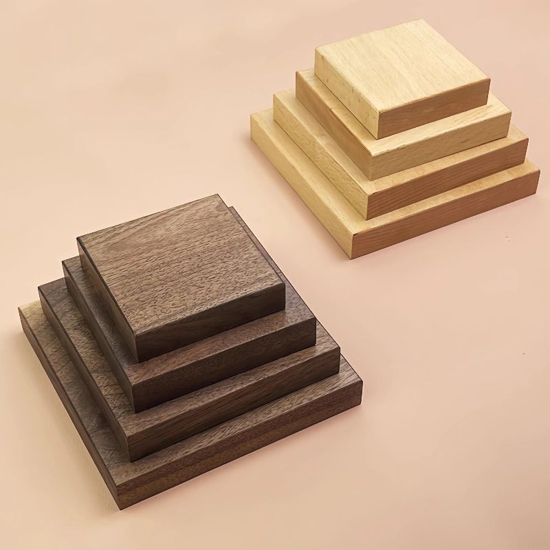 Square Walnut Wooden Display Base for Custom Figurines
