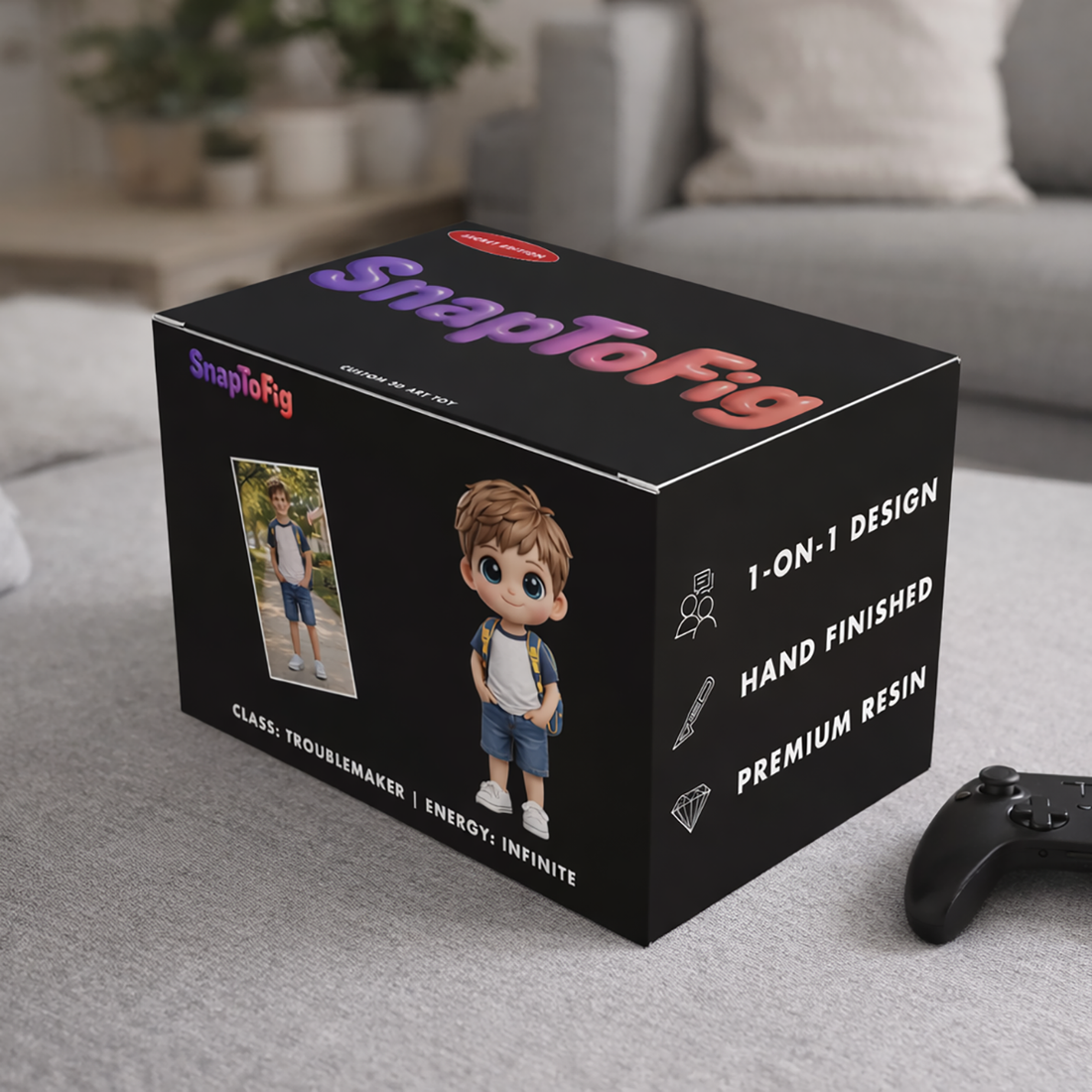 Personalized 3D Son Figurine – Custom Family Keepsake from Photos