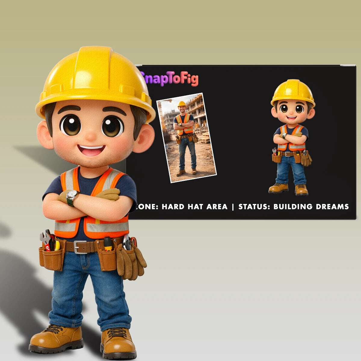 A Custom 3D Figurine for Construction Workers – Made from Real Photos